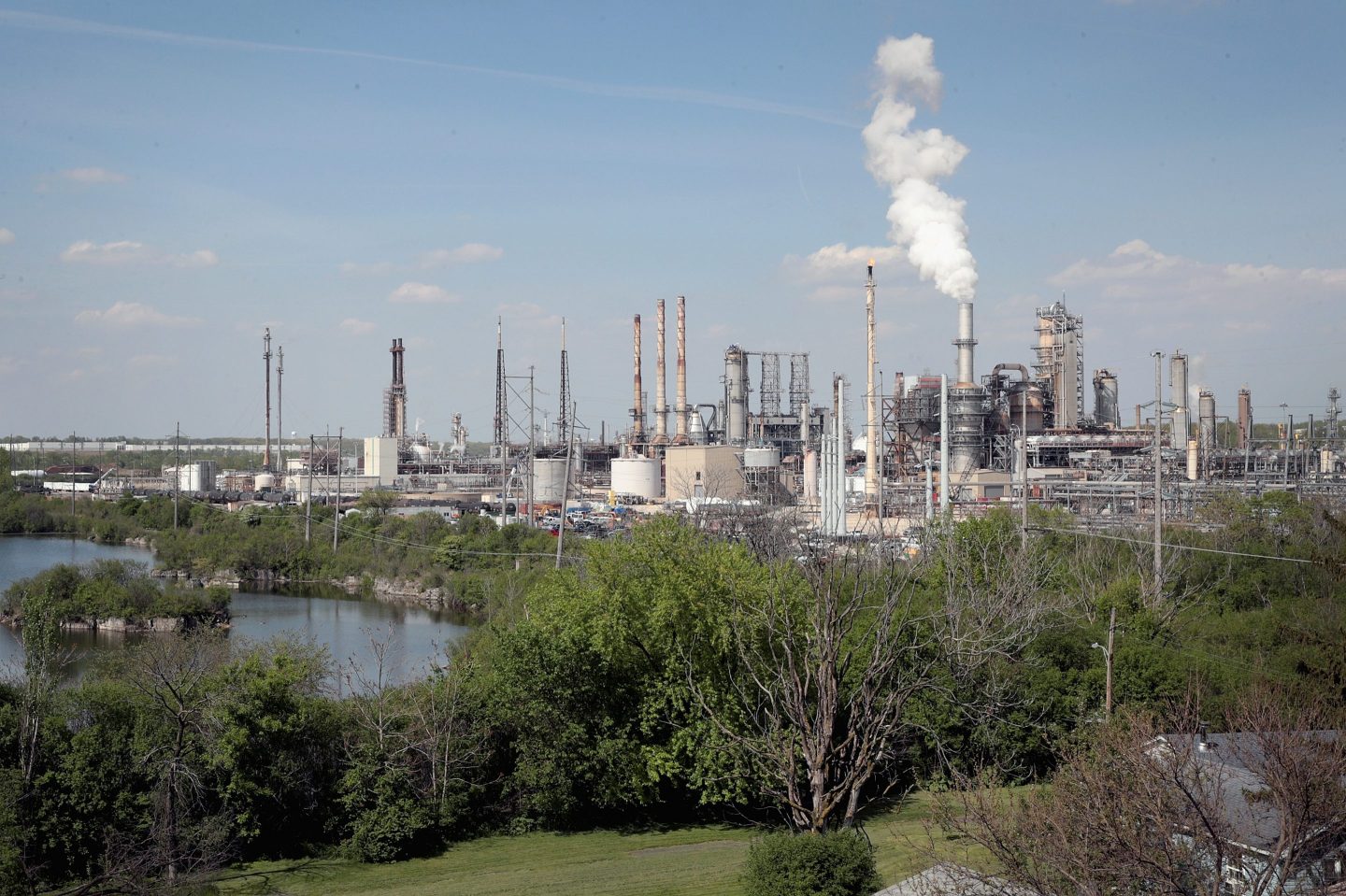 A refinery owned by Citgo, a subsidiary of PDVSA, the Venezuelan state owned oil company, sits along the I&M Canal on May 15, 2019 in Lemont, Illinois.