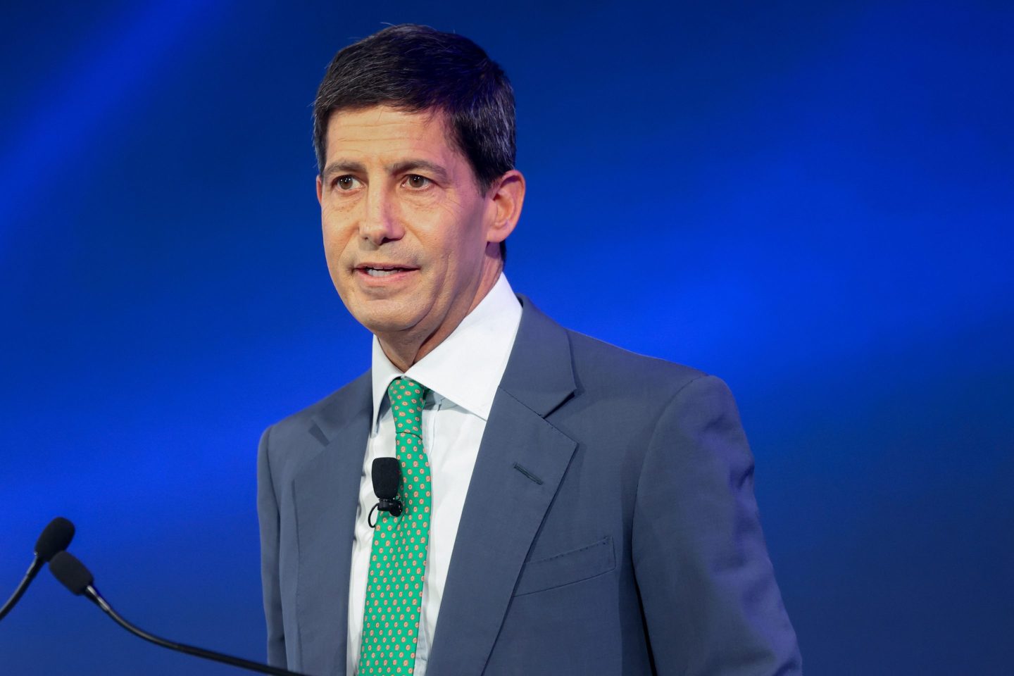 Kevin Warsh, former governor of the US Federal Reserve, during the International Monetary Fund (IMF) and World Bank Spring meetings at the IMF headquarters in Washington, DC, US, on Friday, April 25, 2025.